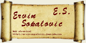 Ervin Šopalović vizit kartica